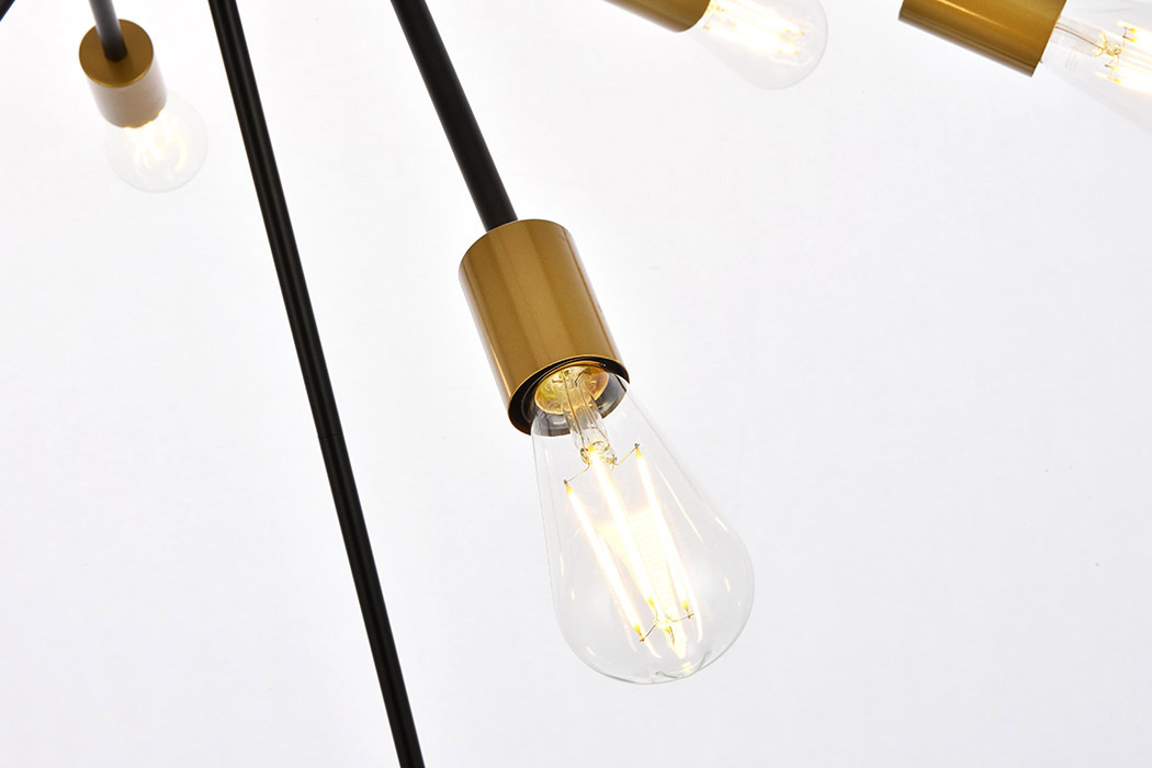 Elegant Armin 6 Lights Pendant - Brass/Black (LD7054D32BRB)