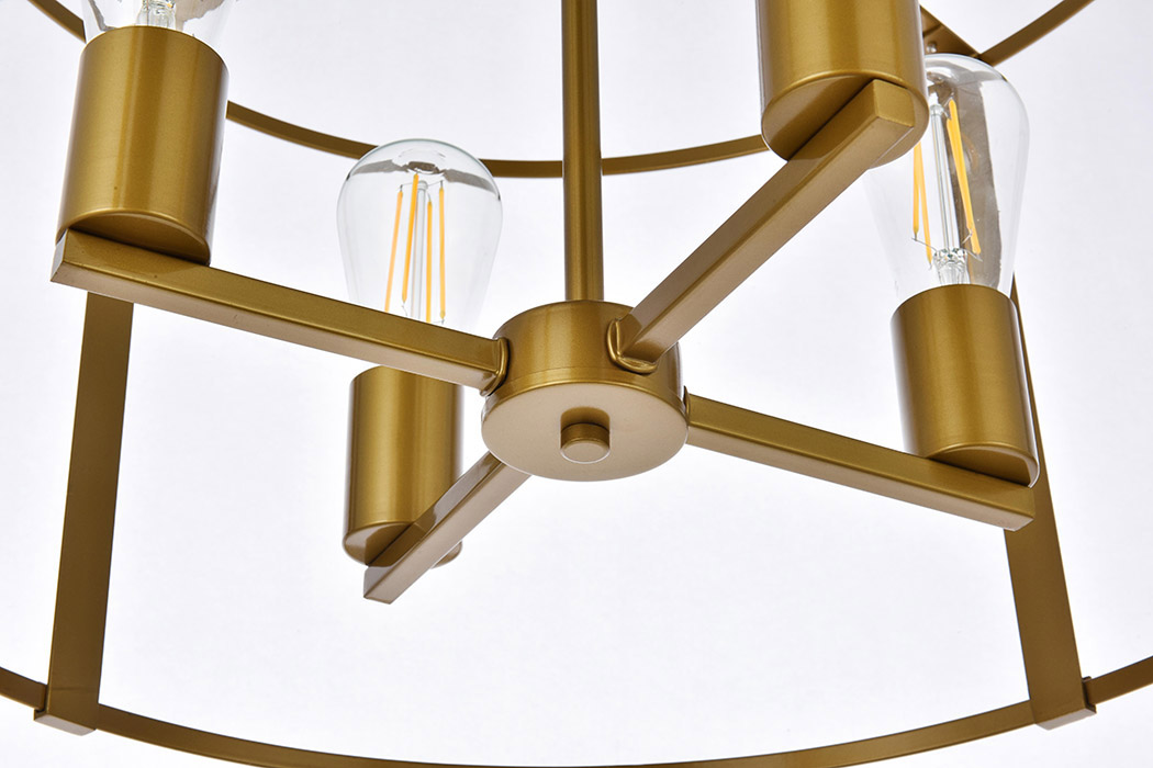 Elegant Agnys 4 Lights Pendant - Brass, L 20" (LD7057D20BR)