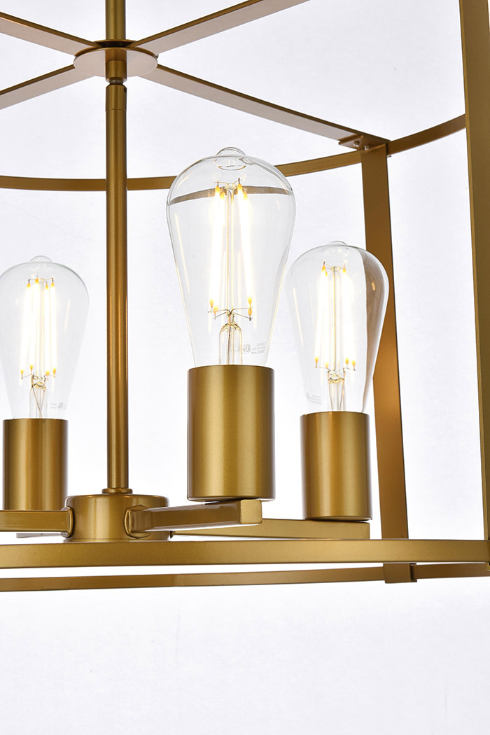Elegant Agnys 4 Lights Pendant - Brass, L 20" (LD7057D20BR)
