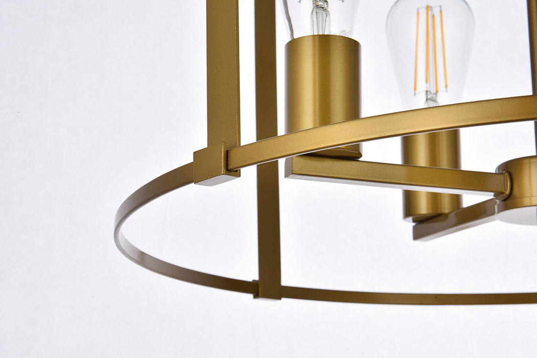 Elegant Agnys 4 Lights Pendant - Brass, L 20" (LD7057D20BR)