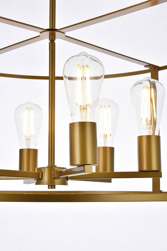 Elegant Agnys 4 Lights Pendant - Brass, L 26" (LD7058D26BR)