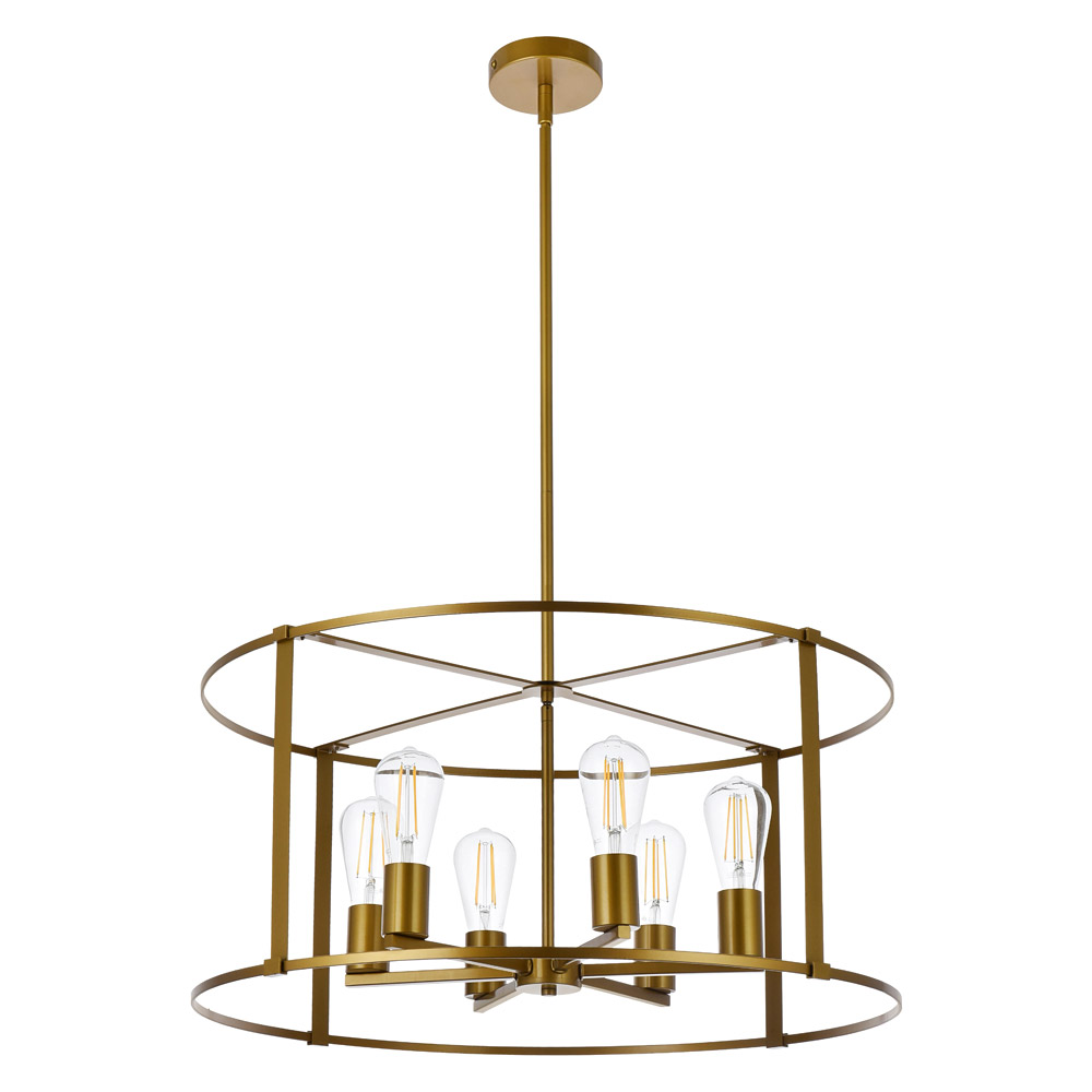 Elegant Agnys 4 Lights Pendant - Brass, L 26" (LD7058D26BR)