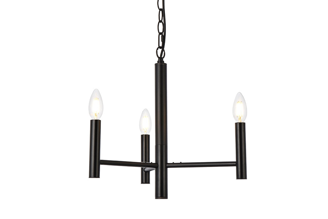 Elegant Carmella 3 Lights Pendant - Black, L 17" (LD7059D17BK)