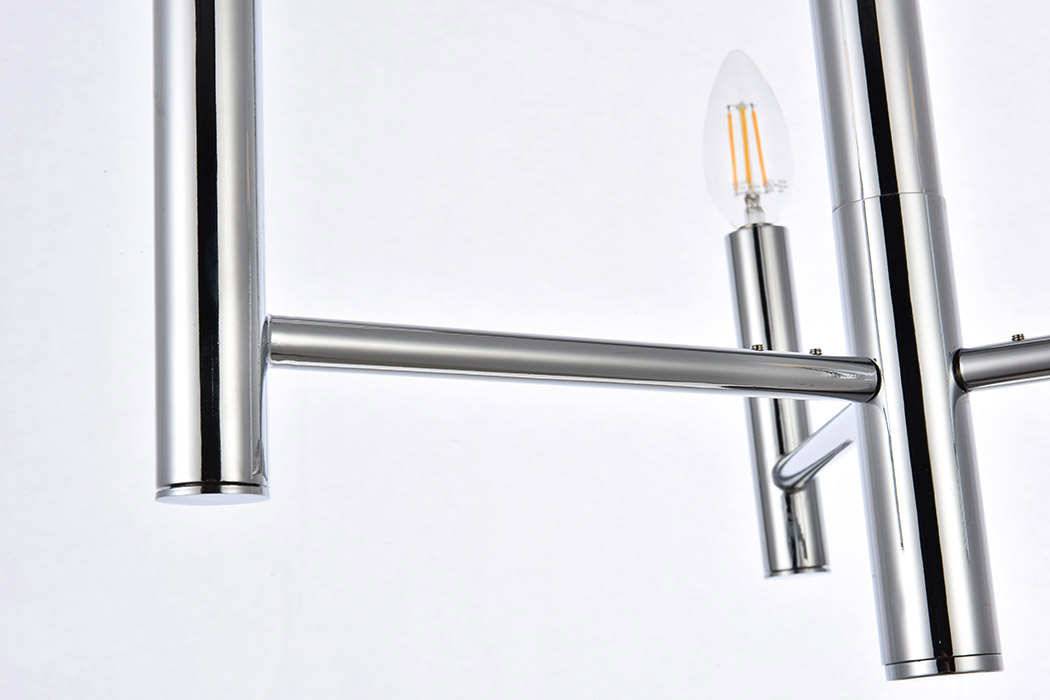 Elegant Carmella 3 Lights Pendant - Chrome, L 17" (LD7059D17C)