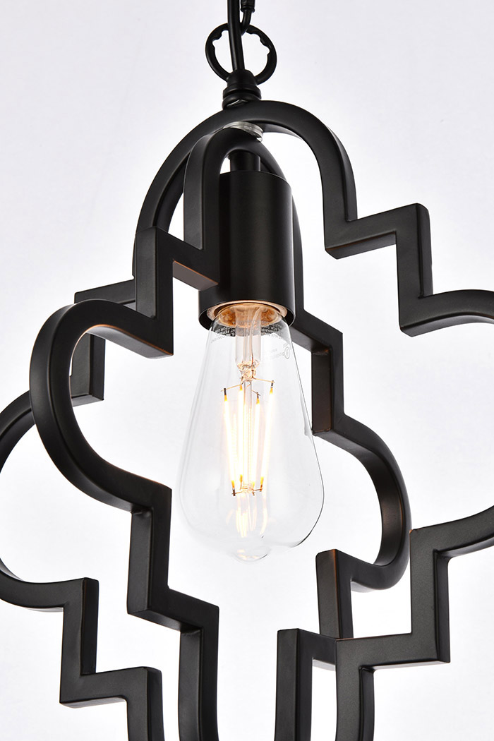 Elegant Sandara 1 Light Pendant - Black, L 12" (LD7062D12BK)