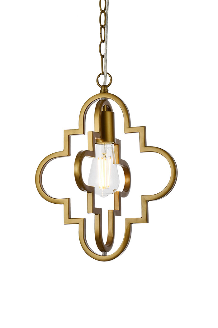 Elegant Sandara 1 Light Pendant - Brass, L 12" (LD7062D12BR)