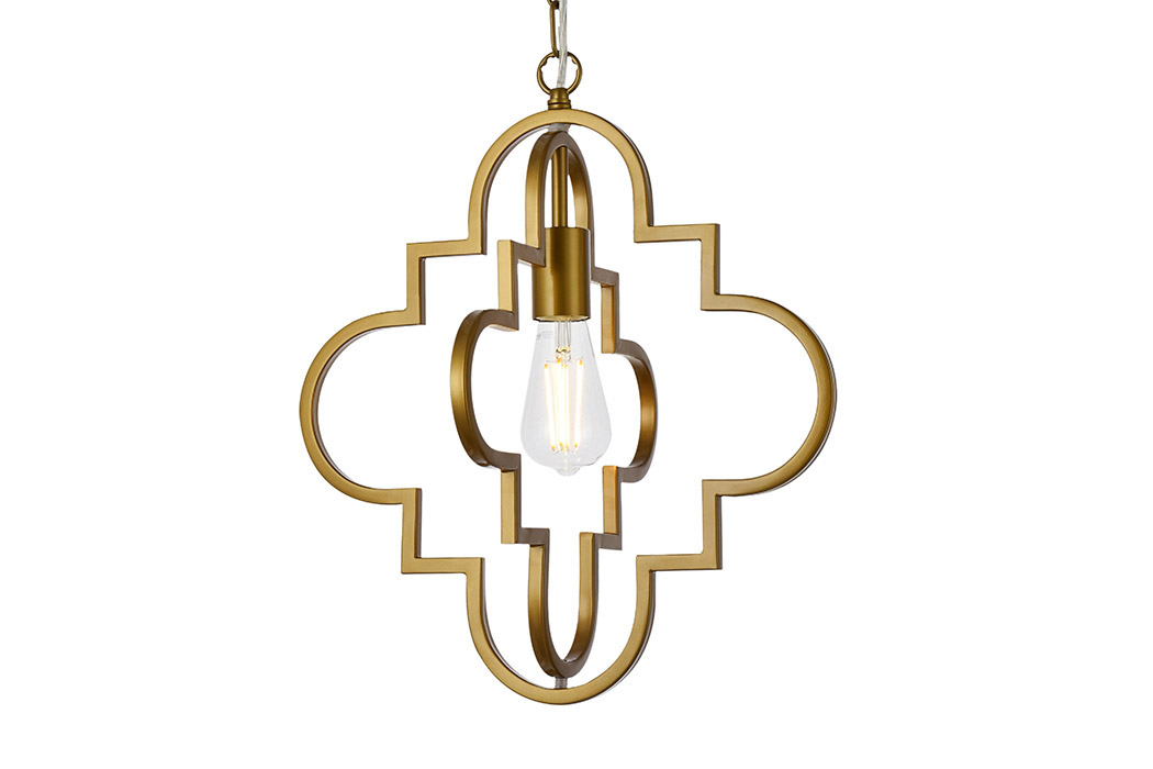 Elegant Sandara 1 Light Pendant - Brass, L 16" (LD7063D16BR)