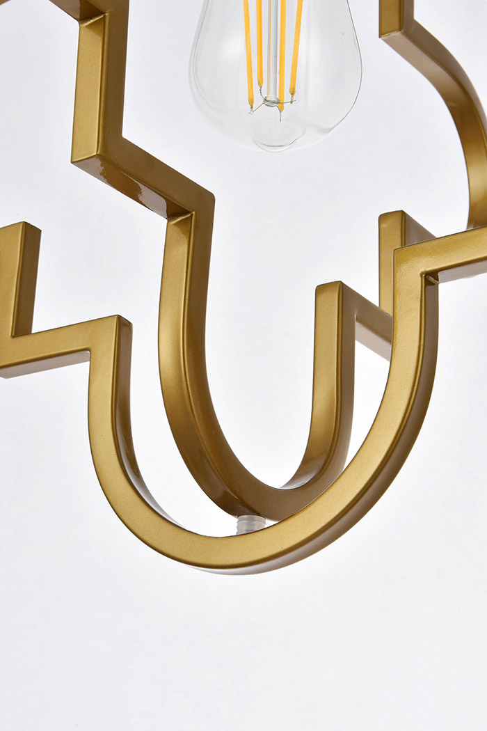 Elegant Sandara 1 Light Pendant - Brass, L 16" (LD7063D16BR)