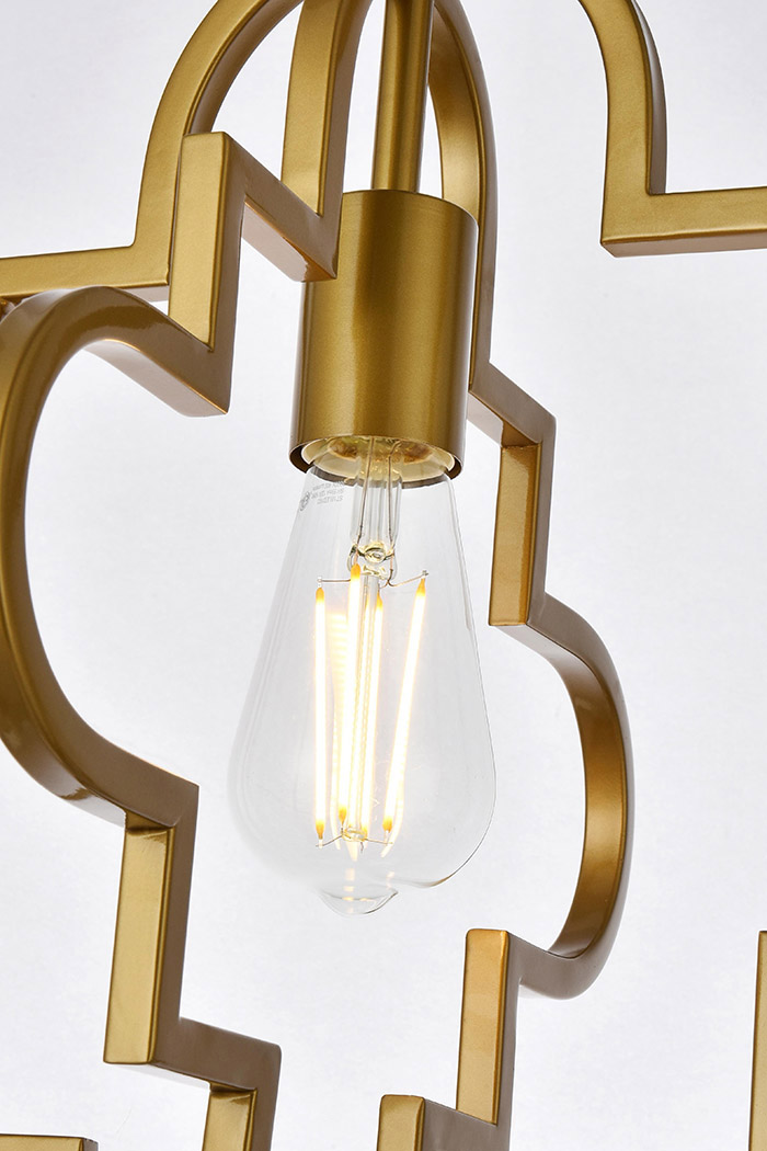 Elegant Sandara 1 Light Pendant - Brass, L 16" (LD7063D16BR)
