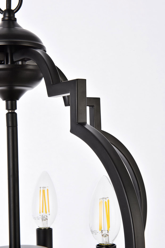Elegant Sandara 4 Lights Pendant - Black, L 16" (LD7064D16BK)
