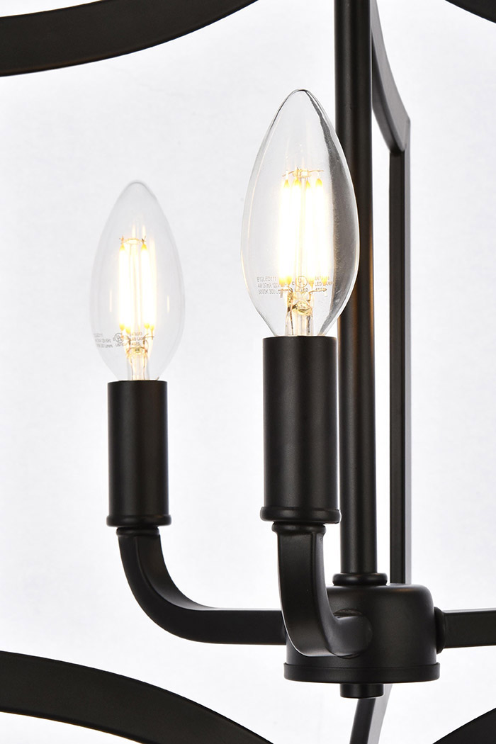 Elegant Kiera 3 Lights Flush Mount - Black, L 12" (LD7067F12BK)