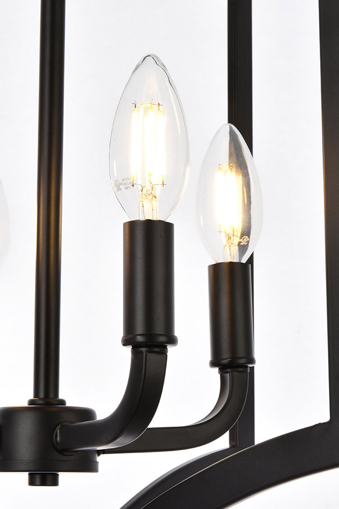 Elegant Kiera 3 Lights Flush Mount - Black, L 14" (LD7068F14BK)