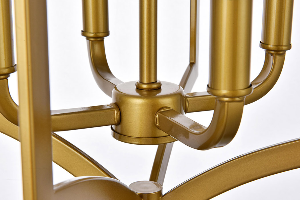 Elegant Kiera 3 Lights Flush Mount - Brass, L 14" (LD7068F14BR)
