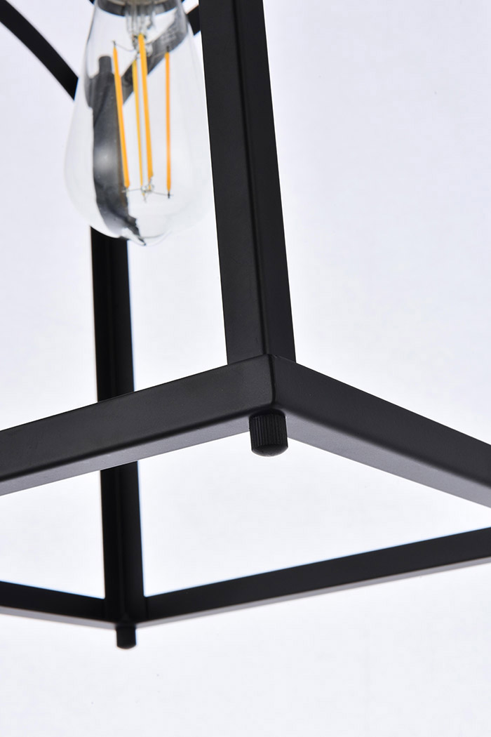 Elegant Janet 1 Light Flush Mount - Black (LD7069F10BK)