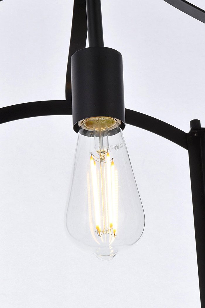 Elegant Janet 1 Light Flush Mount - Black (LD7069F10BK)