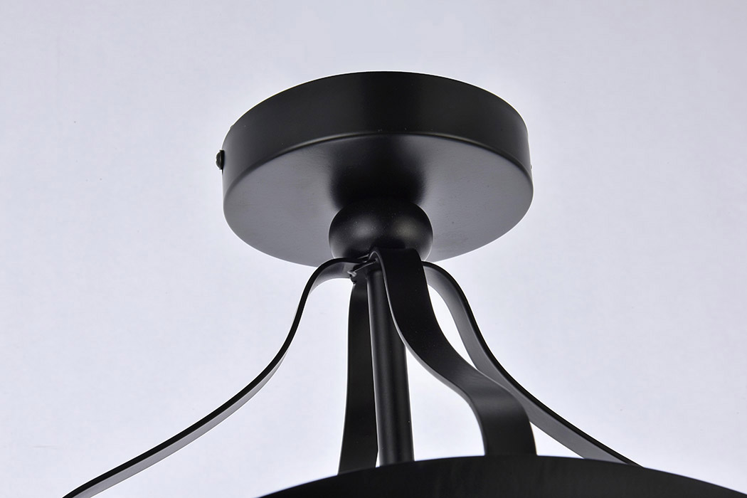 Elegant Janet 1 Light Flush Mount - Black (LD7069F10BK)