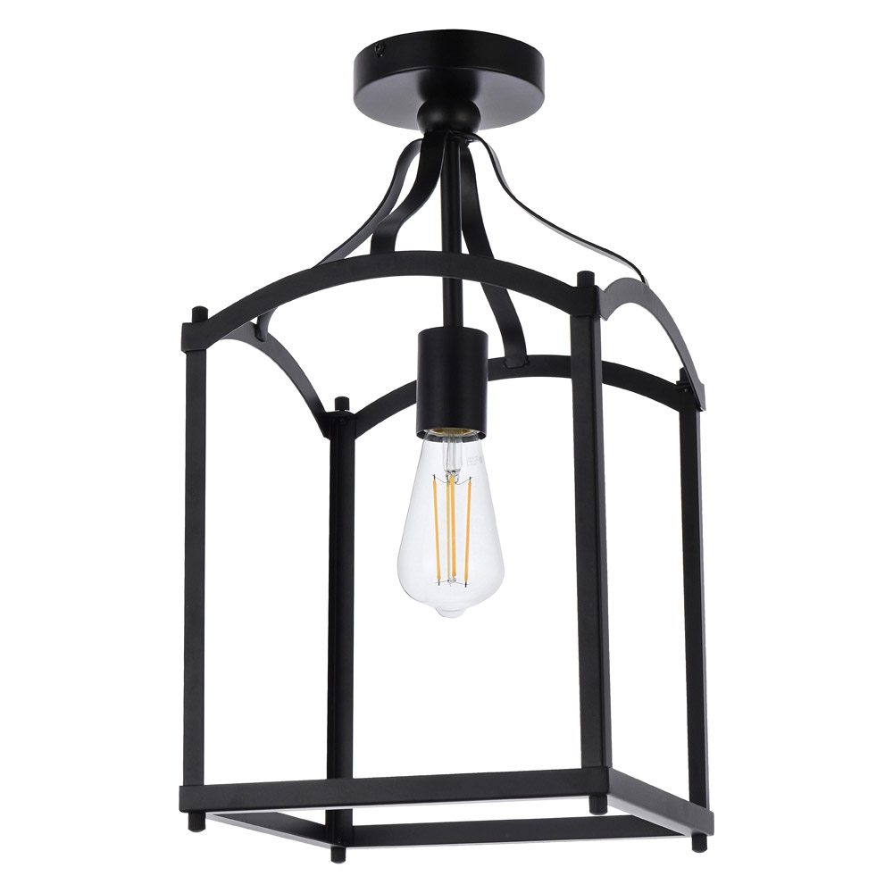 Elegant Janet 1 Light Flush Mount - Black (LD7069F10BK)