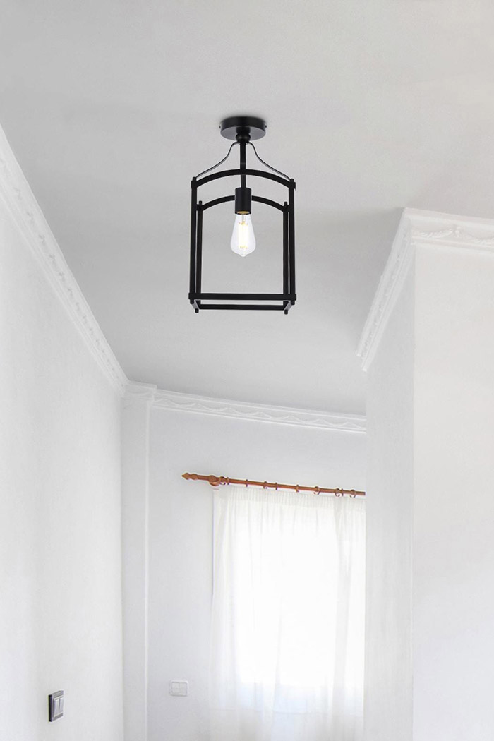 Elegant Janet 1 Light Flush Mount - Black (LD7069F10BK)