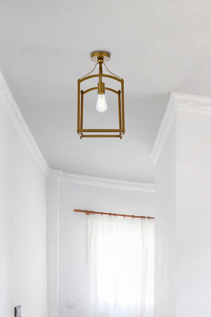 Elegant Janet 1 Light Flush Mount - Brass (LD7069F10BR)