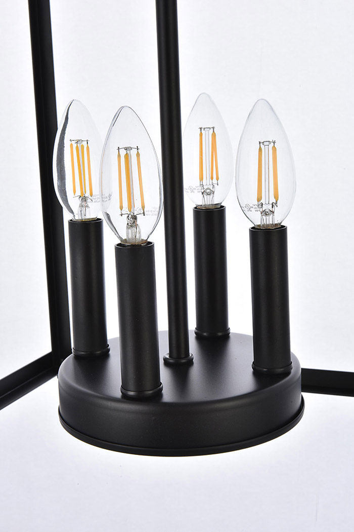 Elegant Janet 4 Lights Pendant - Black (LD7070D15BK)