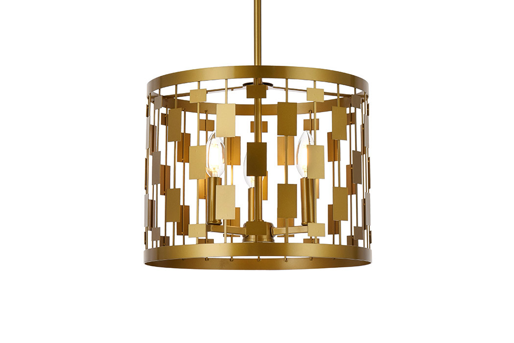 Elegant Levante 1 Light Pendant - Brass, L 14" (LD7074D14BR)