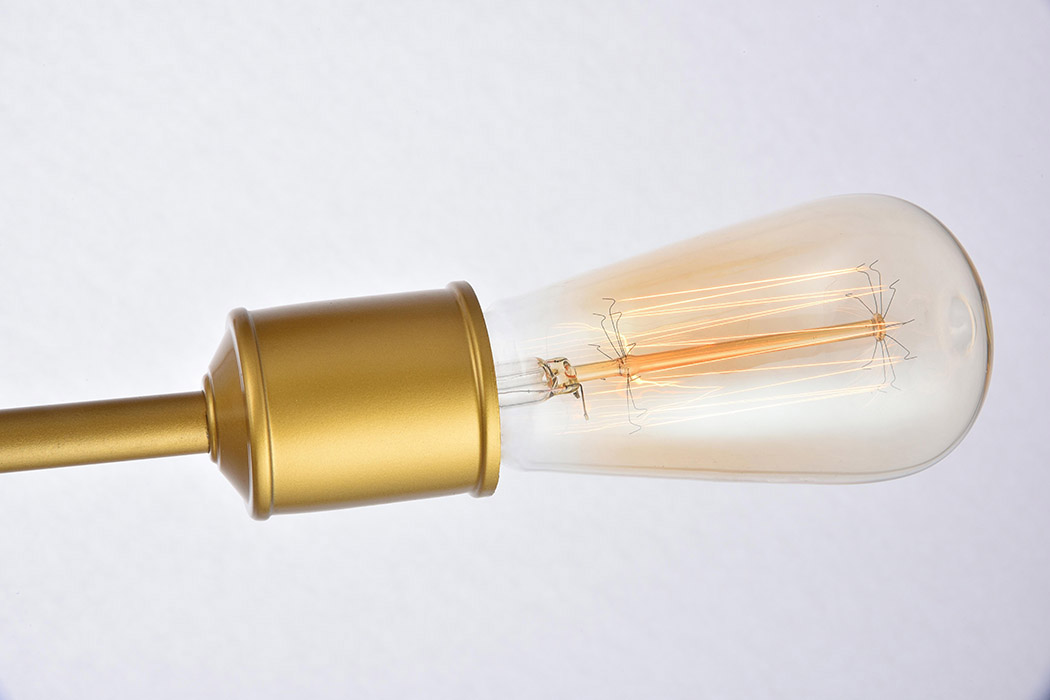 Elegant Axel 6-Light Semi-Flush Mount - Brass, L 17" (LD8003D17BR)
