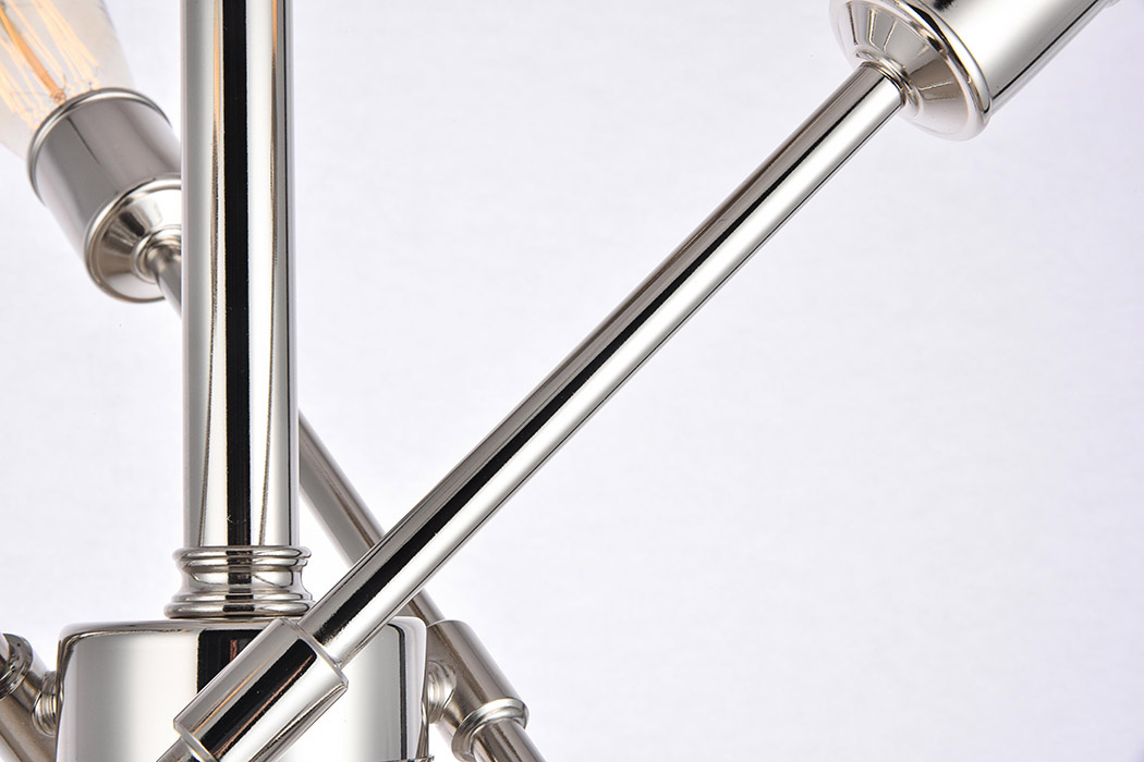 Elegant Axel 6-Light Semi-Flush Mount - Polished Nickel, L 17" (LD8003D17PN)