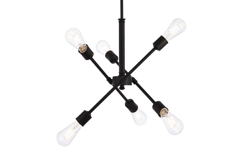 Elegant Pendant Light - Black/Gold, L 17.1" (LD8015D18BLA)