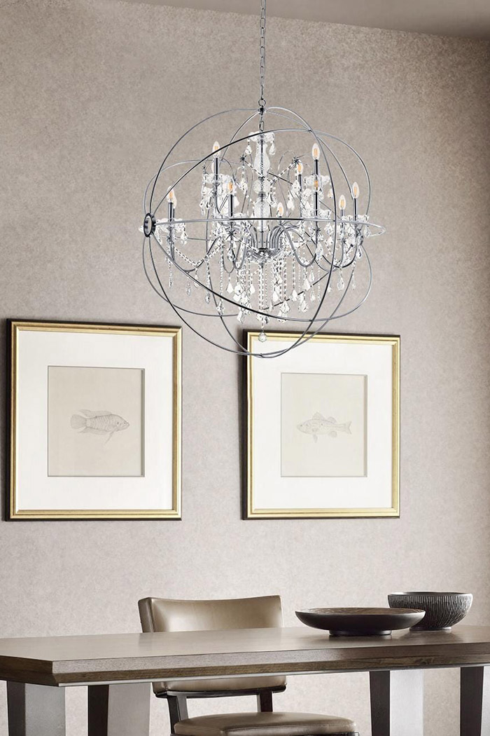 Elegant Pendant Light - Chrome, L 43.5" (LD8801D43C)
