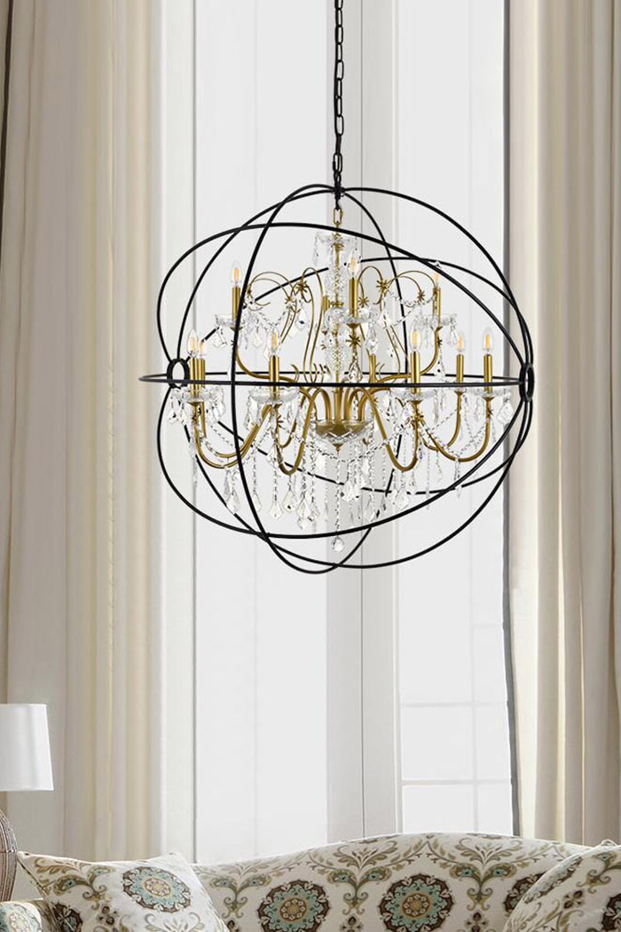 Elegant Pendant Light - Gold/Black, L 43.5" (LD8801D43GB)