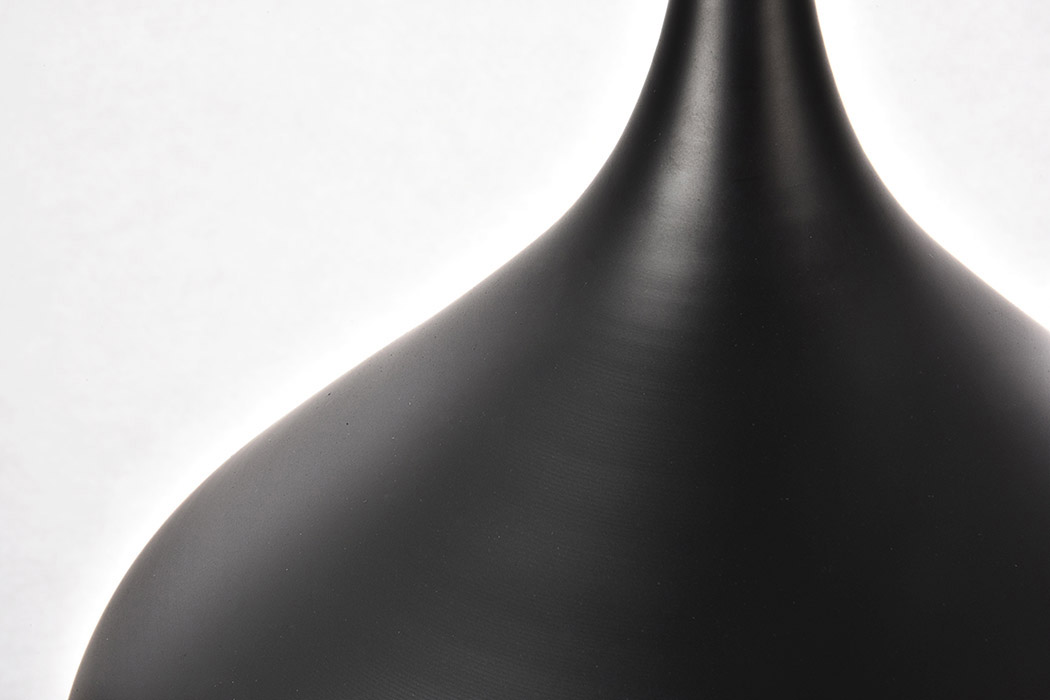 Elegant Circa 1-Light Pendant - Black, L 12.5" (LDPD2046BK)