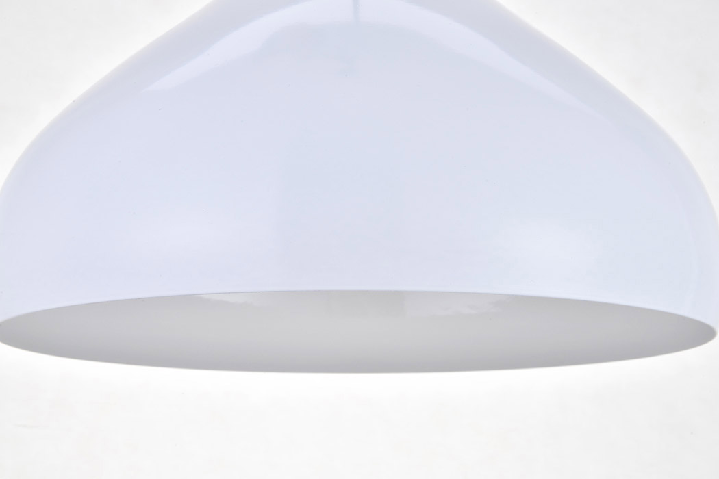 Elegant Circa 1-Light Pendant - White, L 12.5" (LDPD2046WH)