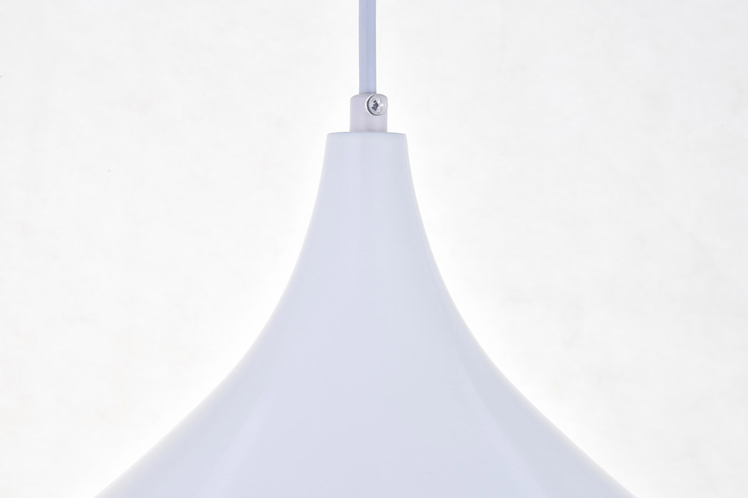 Elegant Circa 1-Light Pendant - White, L 12.5" (LDPD2046WH)