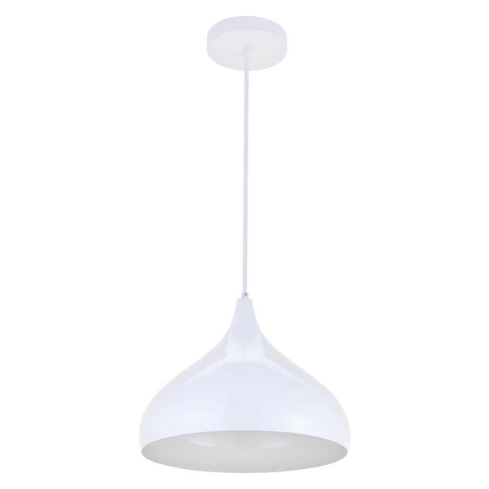 Elegant Circa 1-Light Pendant - White, L 12.5" (LDPD2046WH)