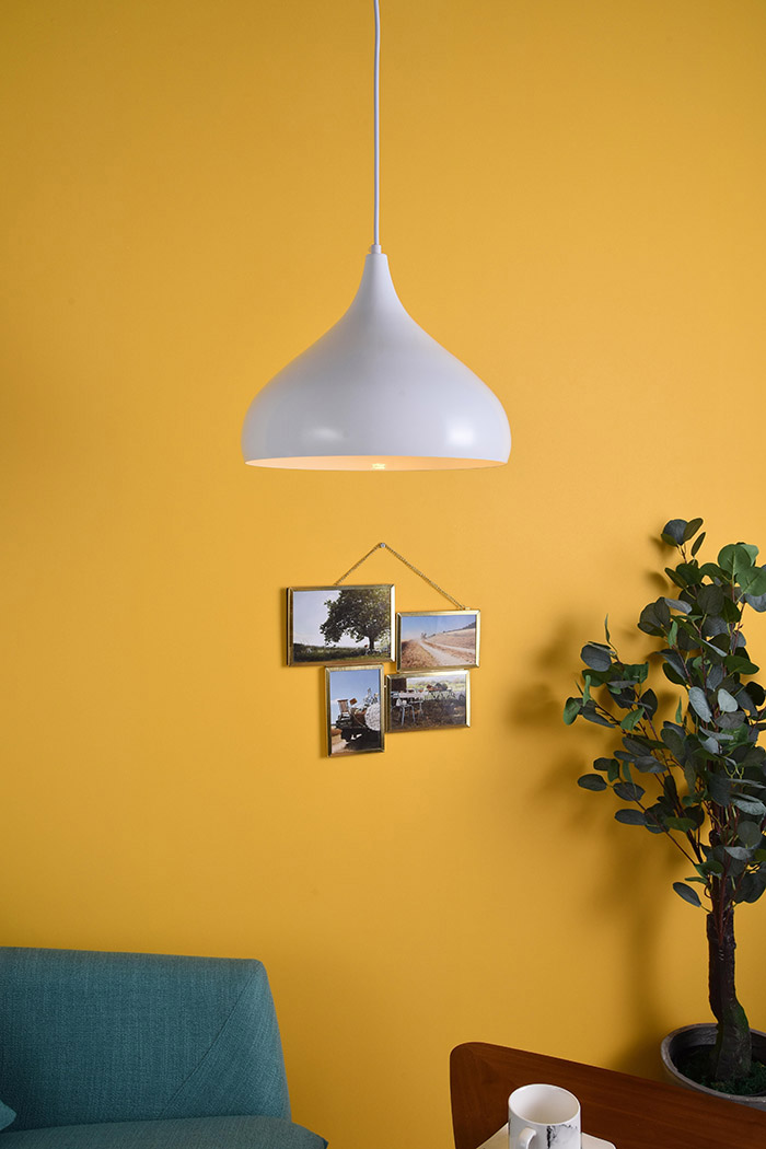 Elegant Circa 1-Light Pendant - White, L 12.5" (LDPD2046WH)