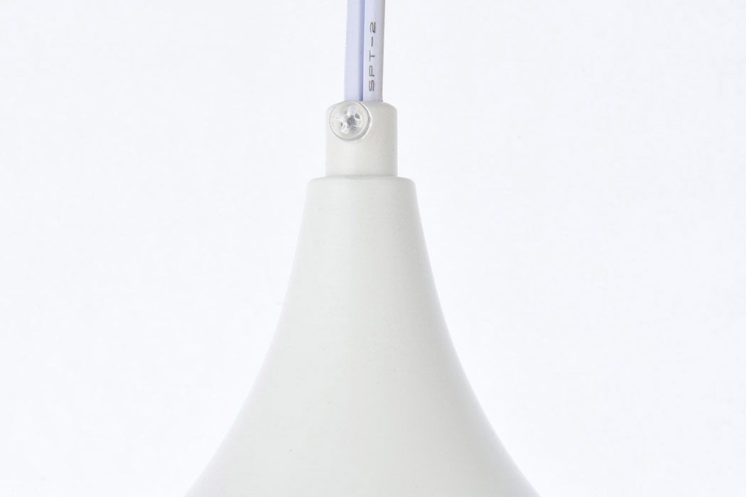 Elegant Nora 1 Light Plug-In Pendant - White (LDPG2003WH)