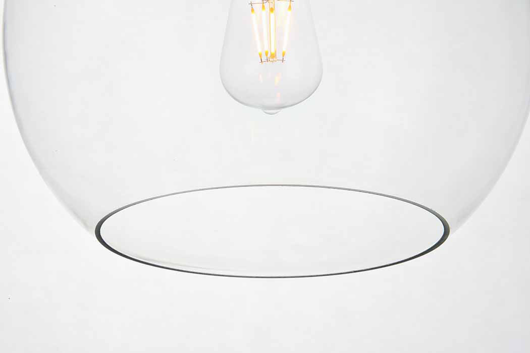 Elegant Baxter 1 Light Plug-In Pendant - Brass, L 10" (LDPG2212BR)