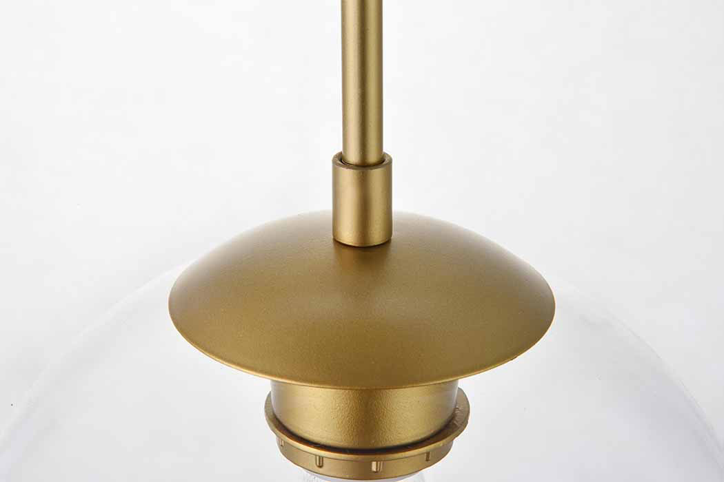 Elegant Baxter 1 Light Plug-In Pendant - Brass, L 10" (LDPG2212BR)