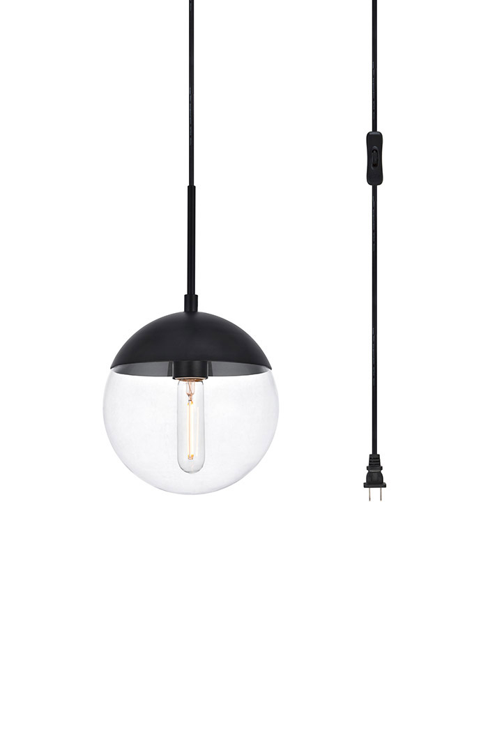 Elegant Eclipse 1 Light Plug - Black, L 8" (LDPG6027BK)