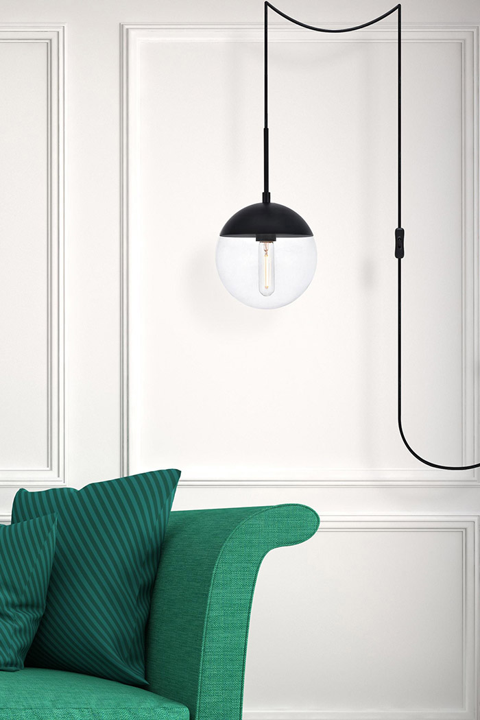 Elegant Eclipse 1 Light Plug - Black, L 8" (LDPG6027BK)