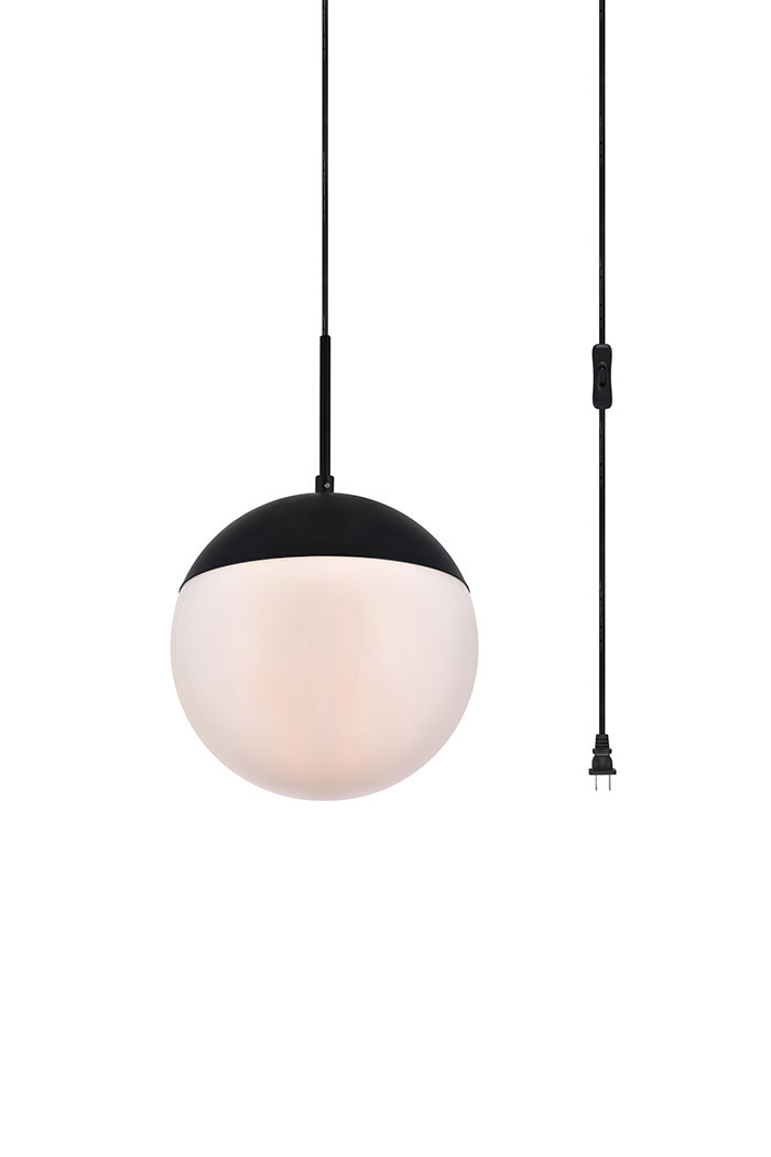 Elegant Eclipse 1 Light Plug - Black/Glass Matte, L 10" (LDPG6032BK)