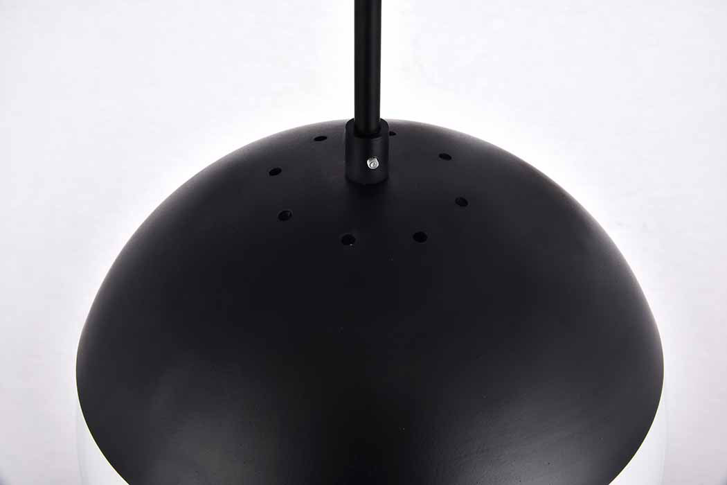 Elegant Eclipse 1 Light Plug - Black/Glass Matte, L 10" (LDPG6032BK)