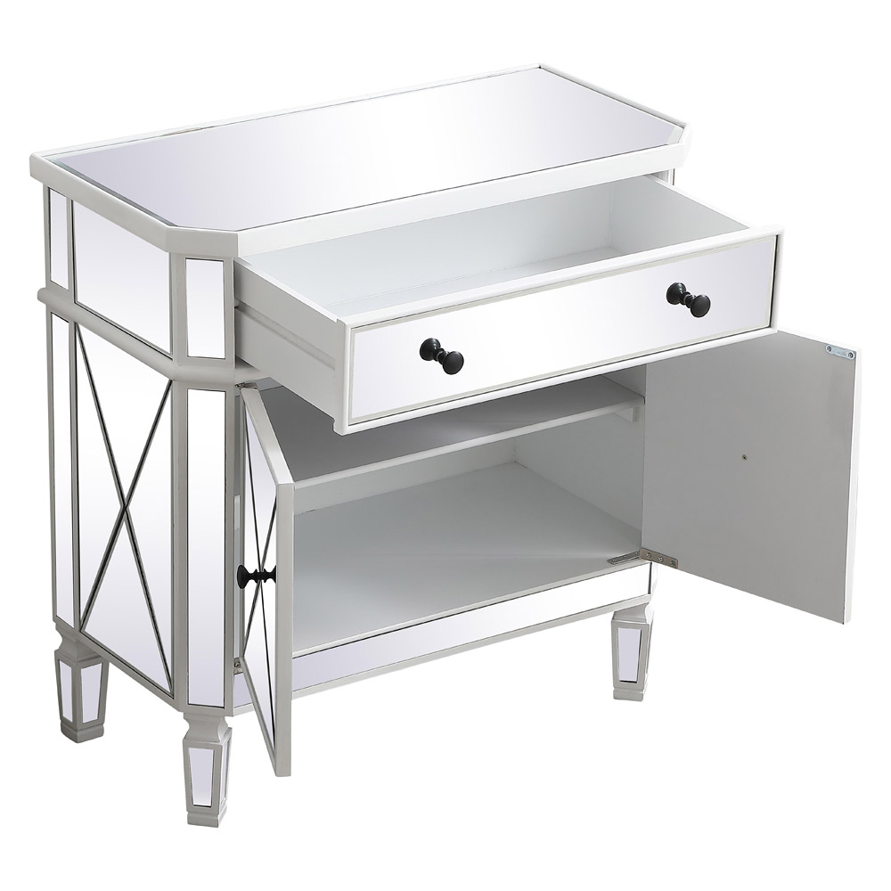 Elegant 32" Mirrored Cabinet - White (MF6-1002AW)