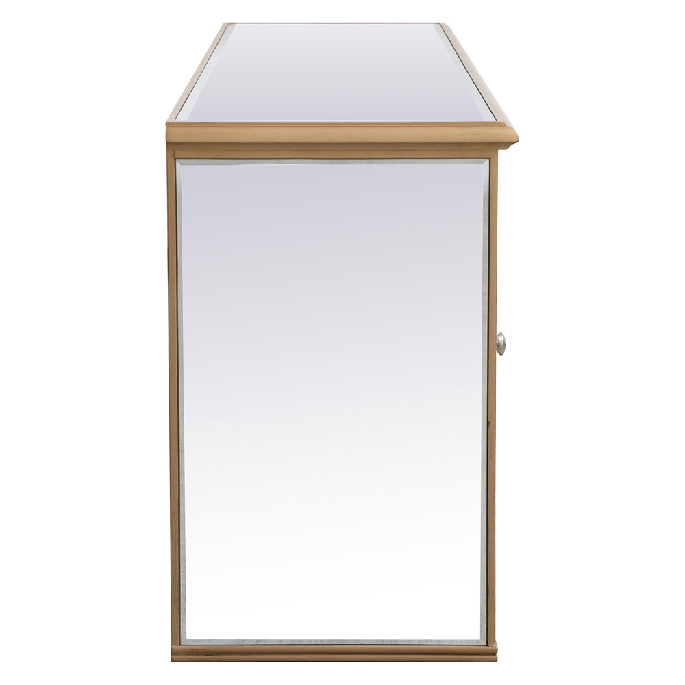 Elegant Modern 72" Mirrored TV Stand with Crystal Fireplace - Gold (MF60172G-F2)