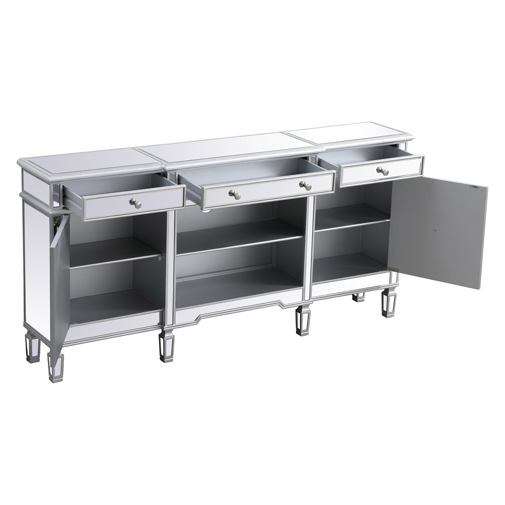 Elegant Contempo 72" Mirrored Credenza - Silver (MF61072SC)