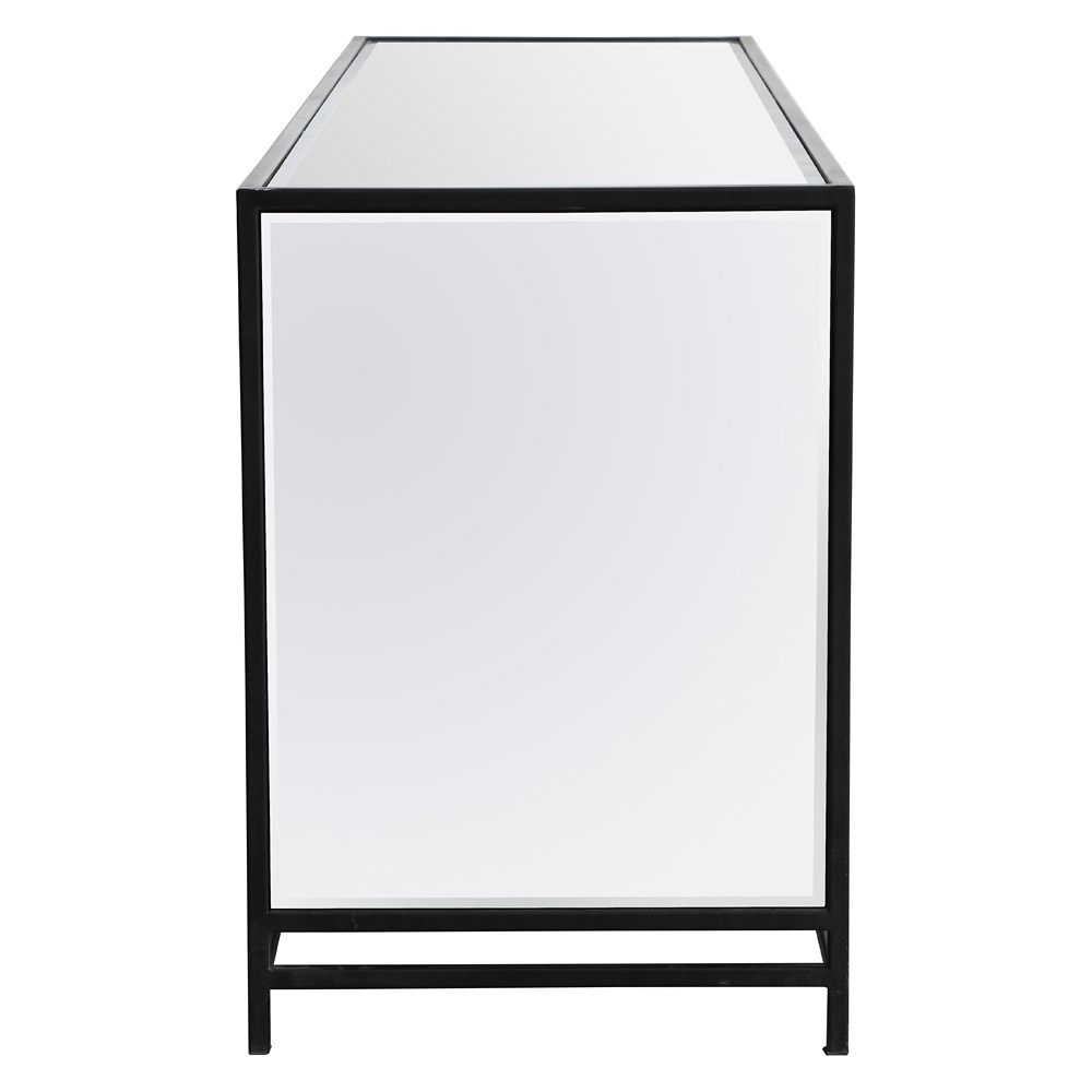 Elegant James 72" Mirrored TV Stand - Black (MF70172BK-F1)