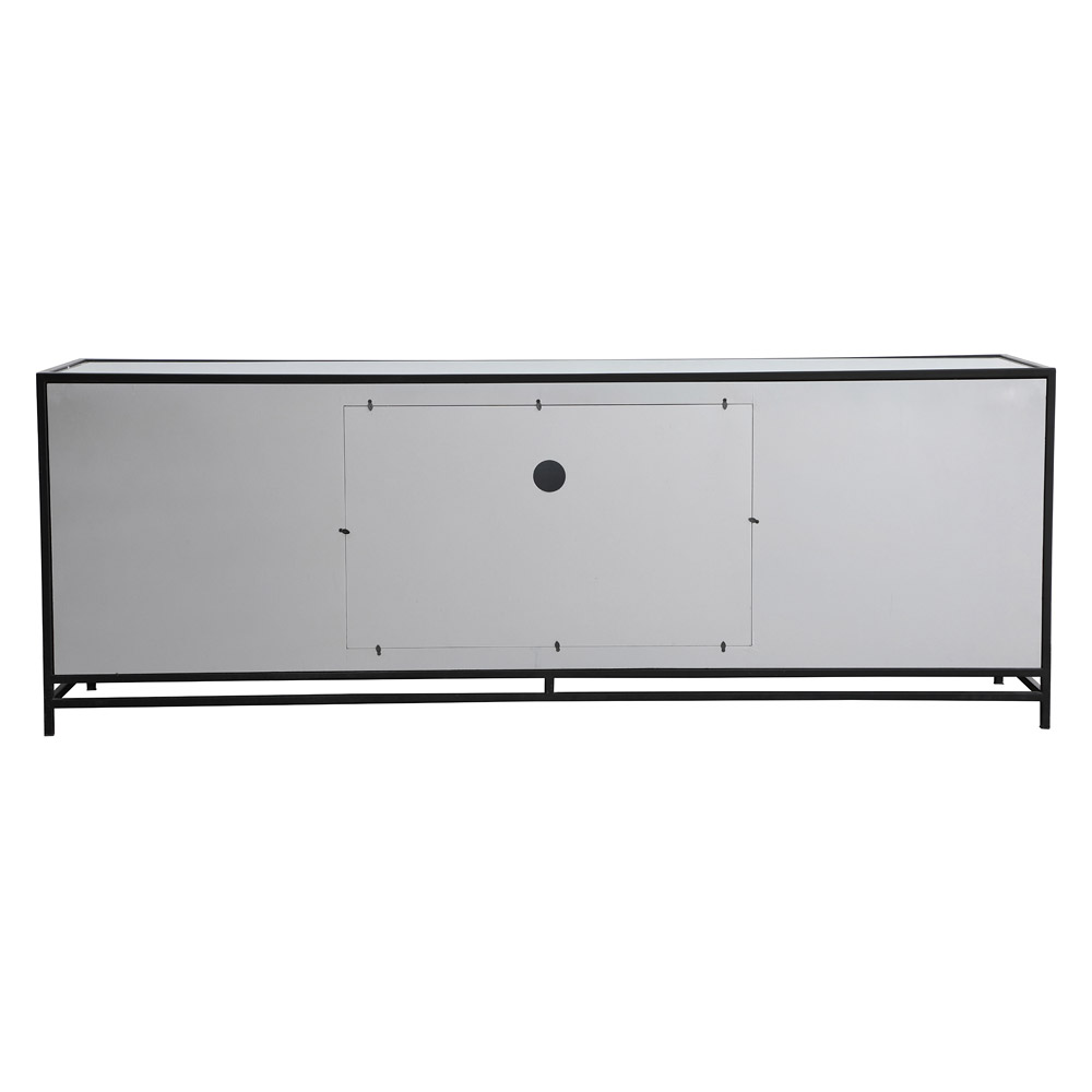 Elegant James 72" Mirrored TV Stand - Black (MF70172BK-F1)