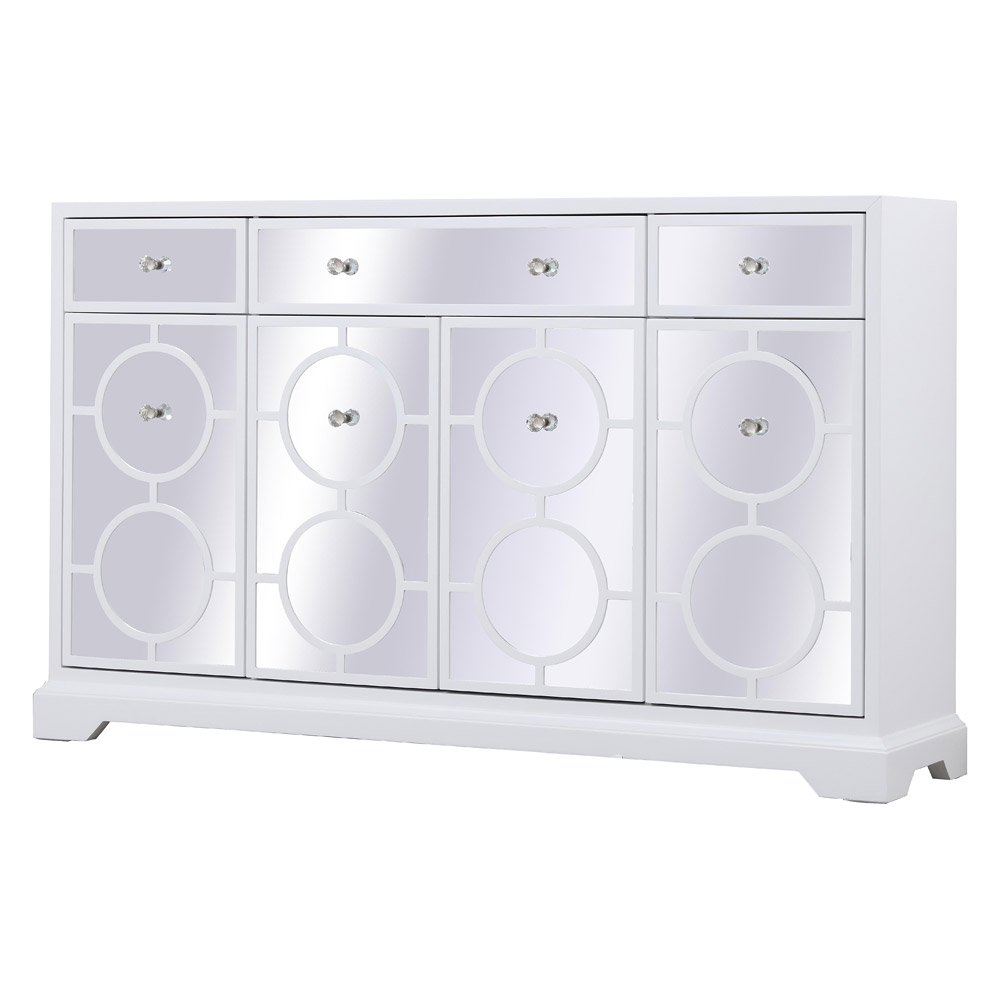 Elegant 60" Mirrored Credenza - White (MF81001WH)