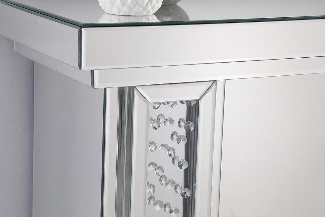 Elegant 47.5" Crystal Mirrored Mantle with Crystal Insert Fireplace - Clear (MF9901-F2)