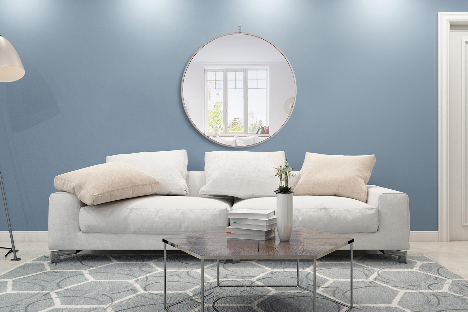 Elegant Wall Mirror - Silver, L 32" (MR4059S)